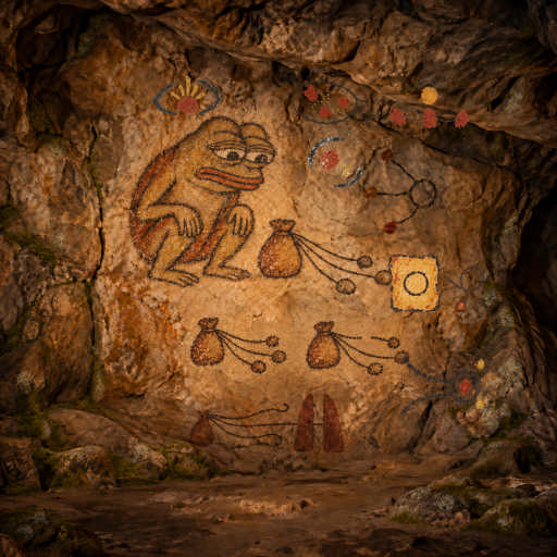 Three tied ochre marks wait beneath a new sun until every permission is checked again.
