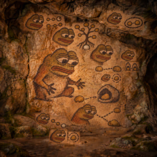 Pepe finds a hidden pebble inside the code stone.